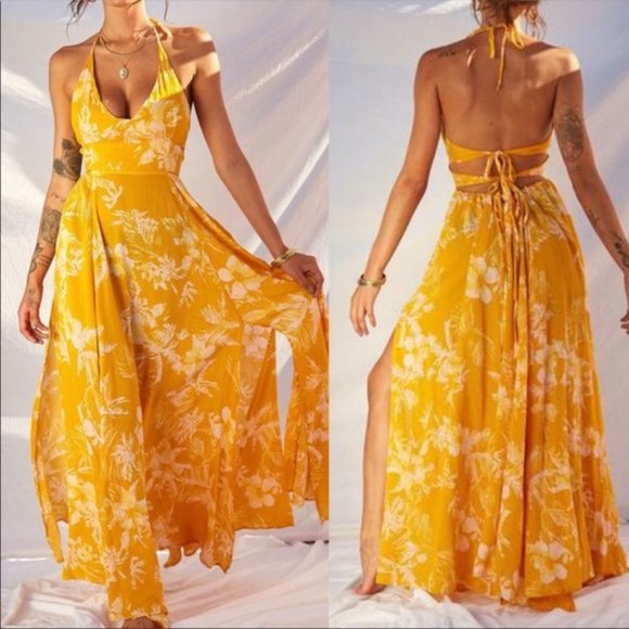 Free People Yellow Floral Maxi Dress - Picture 4 of 12